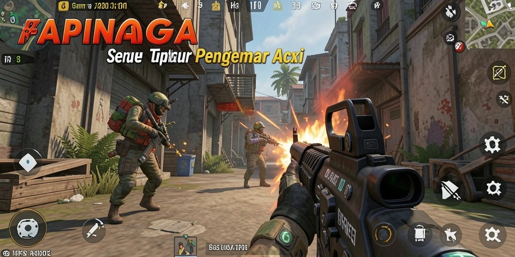 Tampilan seru dari gameplay TPS di APINAGA.