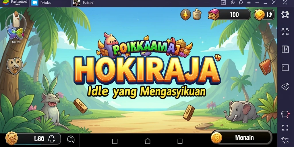 Tampilan gameplay HOKIRAJA yang menawan dengan elemen idle yang kuat.