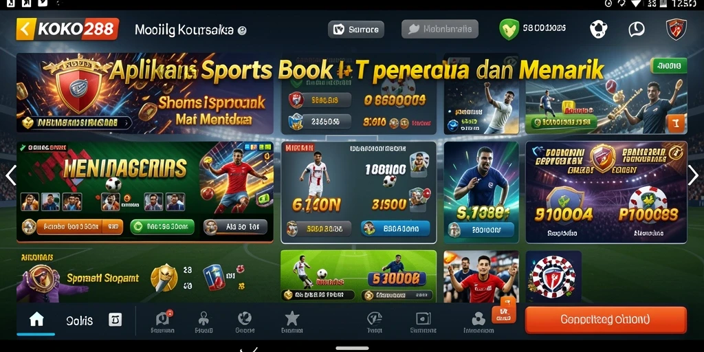 Tampilan menarik dari antarmuka aplikasi KOKO288 saat melakukan taruhan olahraga.