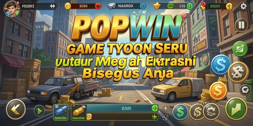 Tampilan gameplay menarik dari POPWIN dengan elemen Tycoon yang mendebarkan.