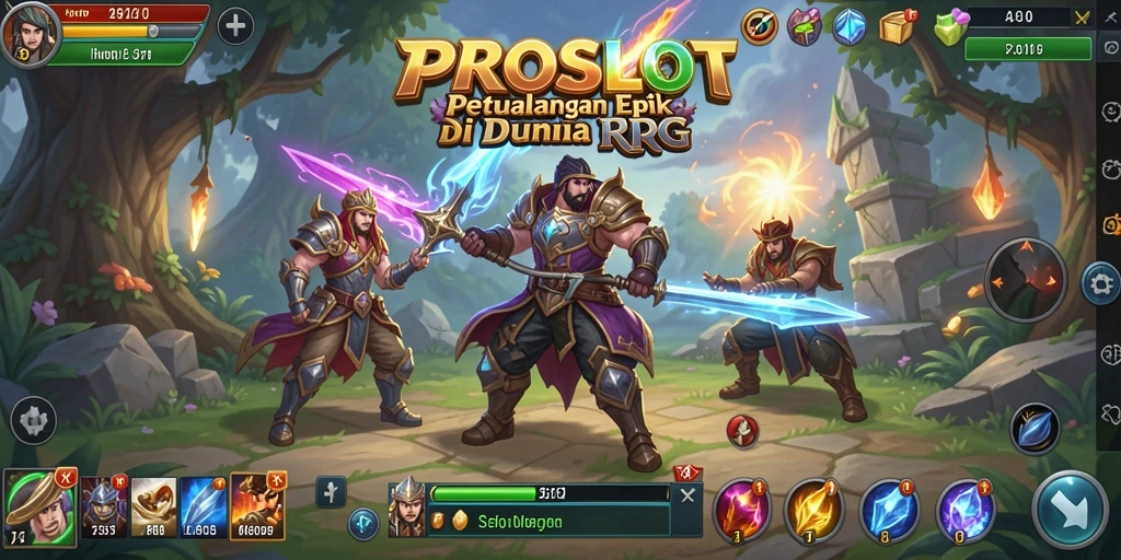 Tampilan gameplay menakjubkan dari PROSLOT yang menunjukkan aksi RPG.
