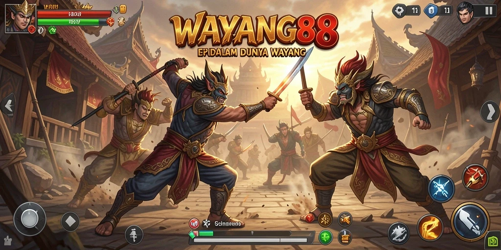 Tampilan gameplay WAYANG88 yang menegangkan dan epik.