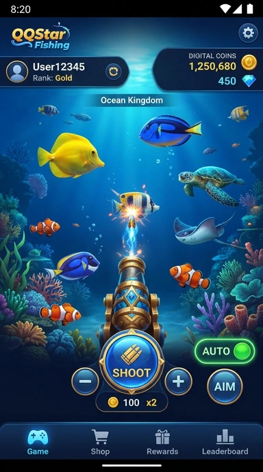Fitur unggulan aplikasi qqstar di layar pengguna.